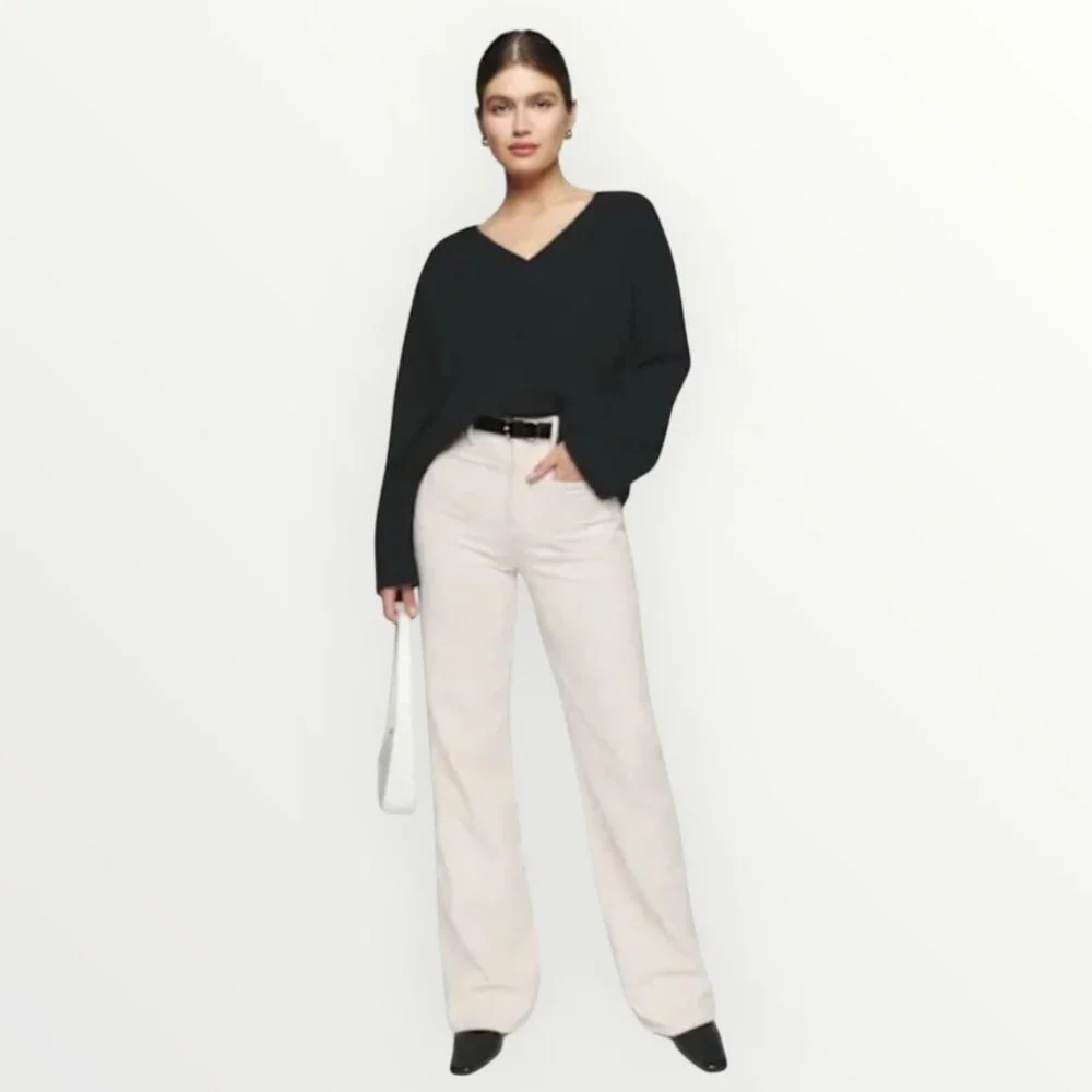 Reformation Alyssa High Rise Wide Leg Corduroy Pants